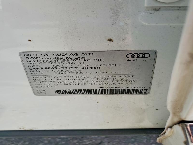 Aukcja sprzedaży 2013 Audi Q5, vin: WA1LFAFP9DA095187, numer aukcji: 45852266