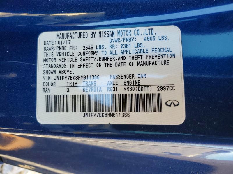 Aukcja sprzedaży 2017 Infiniti Q60, vin: JN1FV7EK8HM611366, numer aukcji: 47580356