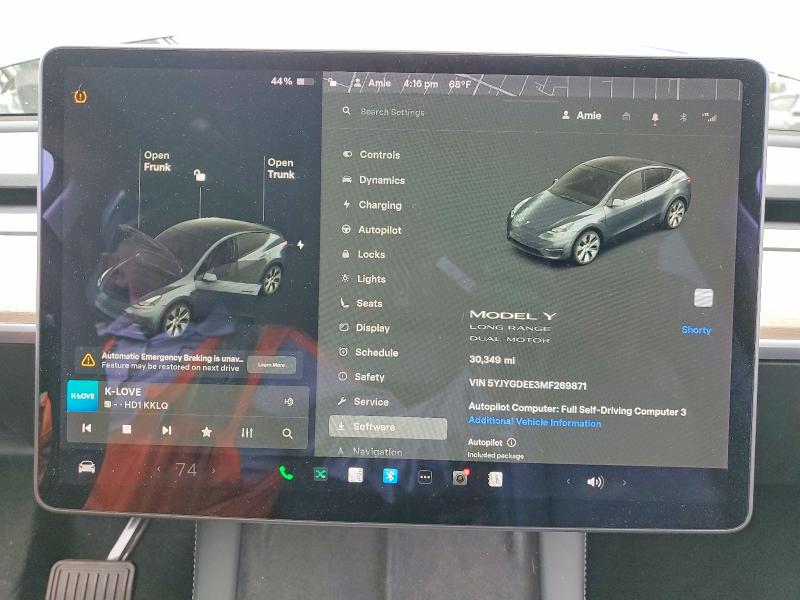 48078346 :رقم المزاد ، 5YJYGDEE3MF269871 vin ، 2021 Tesla Model Y مزاد بيع