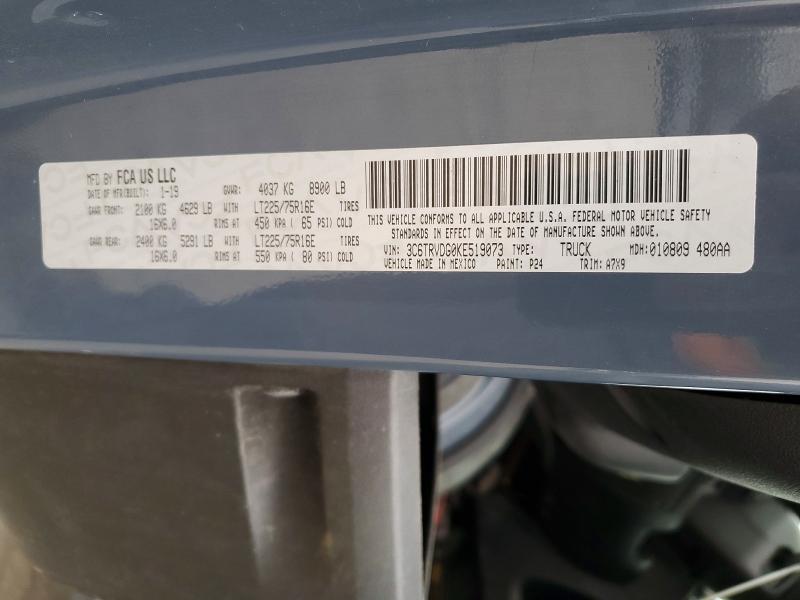 45481956 :رقم المزاد ، 3C6TRVDG0KE519073 vin ، 2019 Ram Promaster 2500 مزاد بيع