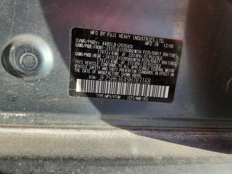 Продаж на аукціоні авто 2009 Subaru Forester, vin: JF2SH636X9H783168, номер лоту: 46359306