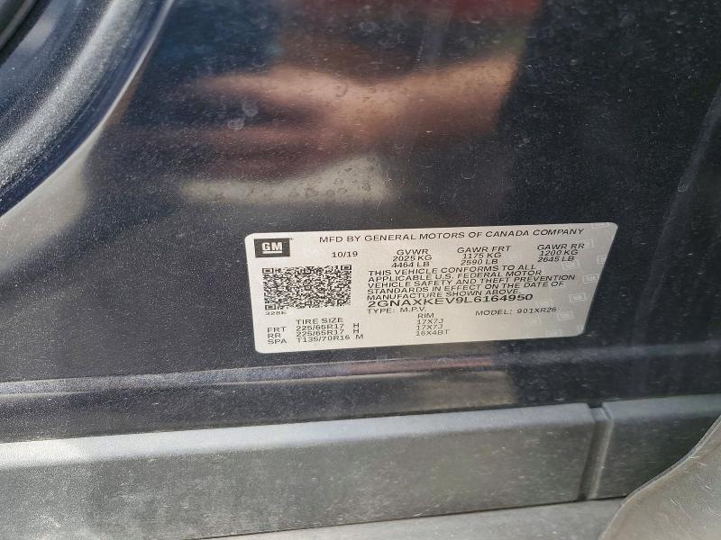47031466 :رقم المزاد ، 2GNAXKEV9L6164950 vin ، 2020 Chevrolet Equinox مزاد بيع