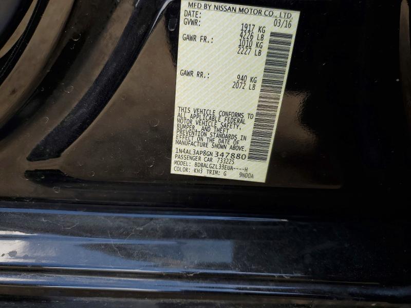 Aukcja sprzedaży 2016 Nissan Altima, vin: 1N4AL3AP8GN347880, numer aukcji: 48411866