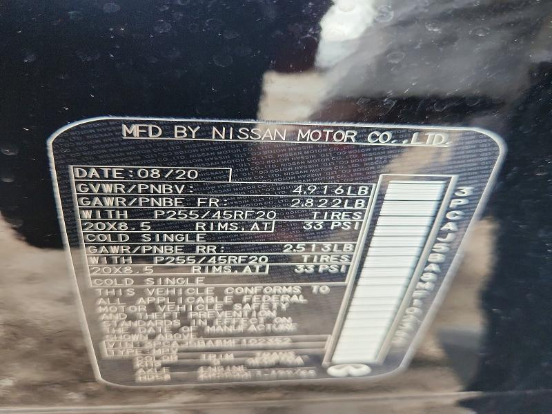 Aukcja sprzedaży 2021 Infiniti Qx50, vin: 3PCAJ5BA8MF102352, numer aukcji: 46716166