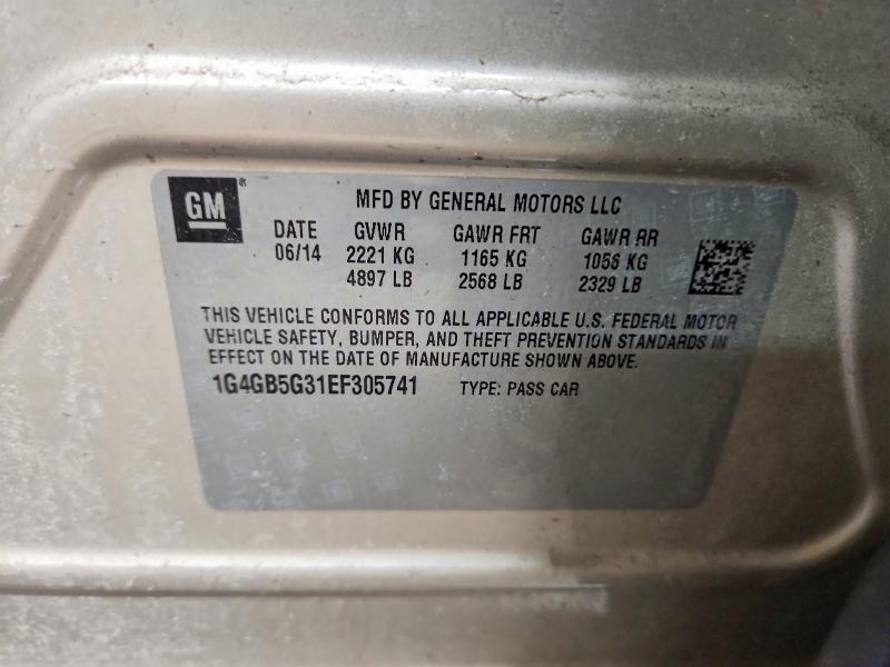 48055176 :رقم المزاد ، 1G4GB5G31EF305741 vin ، 2014 Buick Lacrosse مزاد بيع