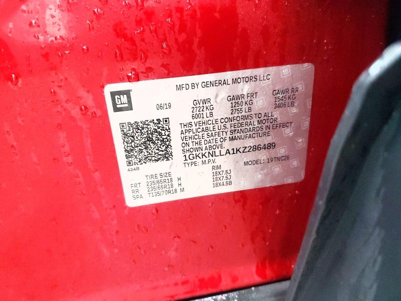 Aukcja sprzedaży 2019 Gmc Acadia, vin: 1GKKNLLA1KZ286489, numer aukcji: 45497516