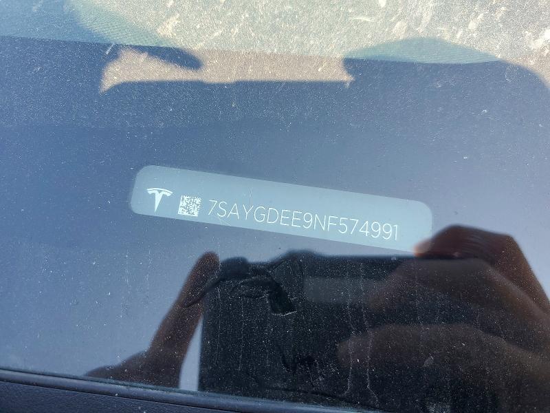 46533356 :رقم المزاد ، 7SAYGDEE9NF574991 vin ، 2022 Tesla Model Y مزاد بيع