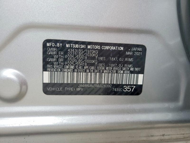 Продаж на аукціоні авто 2021 Mitsubishi Outlander Sport, vin: JA4ARUAU1MU026392, номер лоту: 79421565