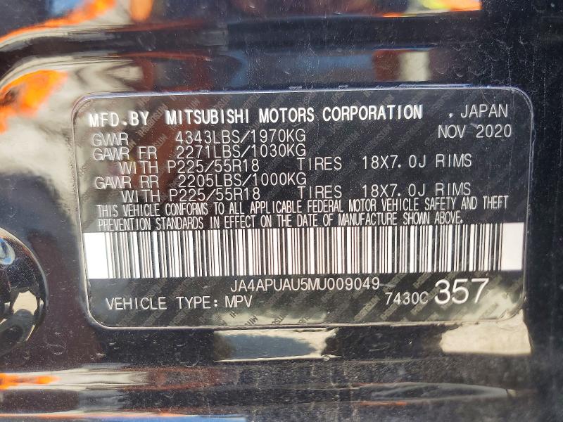 Aukcja sprzedaży 2021 Mitsubishi Outlander Sport, vin: JA4APUAU5MU009049, numer aukcji: 47617316