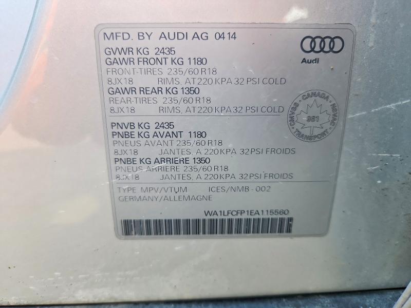 Продажа на аукционе авто 2014 Audi Q5, vin: WA1LFCFP1EA115560, номер лота: 45643036
