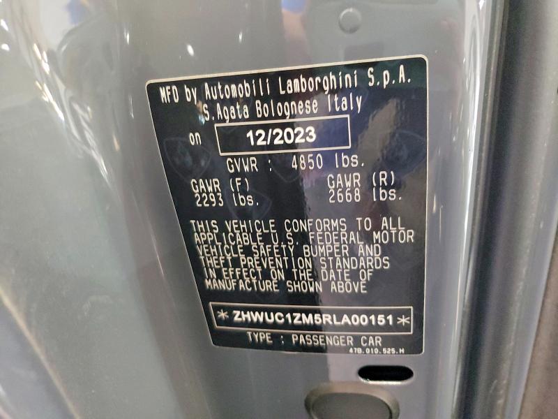 Продаж на аукціоні авто 2024 Lamborghini Revuelto, vin: ZHWUC1ZM5RLA00151, номер лоту: 41923406