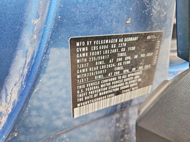 Продажа на аукционе авто 2017 Volkswagen Tiguan, vin: WVGBV7AX9HK051006, номер лота: 46917546