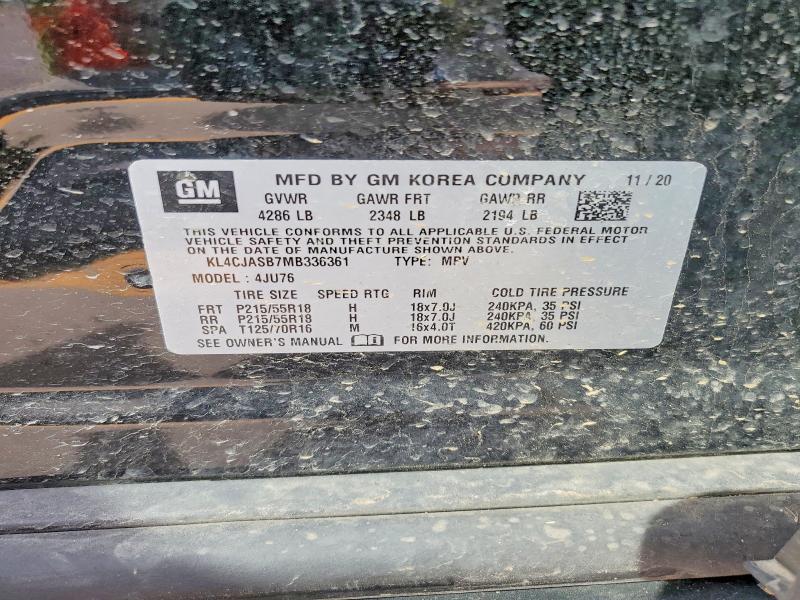 Продаж на аукціоні авто 2021 Buick Encore, vin: KL4CJASB7MB336361, номер лоту: 46190316
