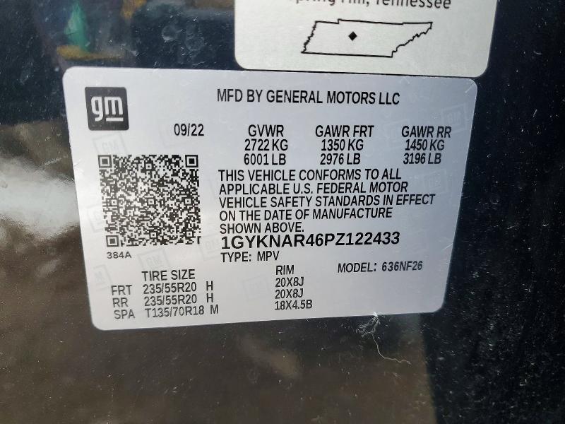 46405326 :رقم المزاد ، 1GYKNAR46PZ122433 vin ، 2023 Cadillac Xt5 مزاد بيع