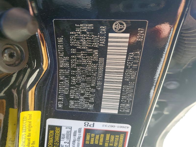 Aukcja sprzedaży 2017 Toyota Camry, vin: 4T1BF1FKXHU660200, numer aukcji: 46568556