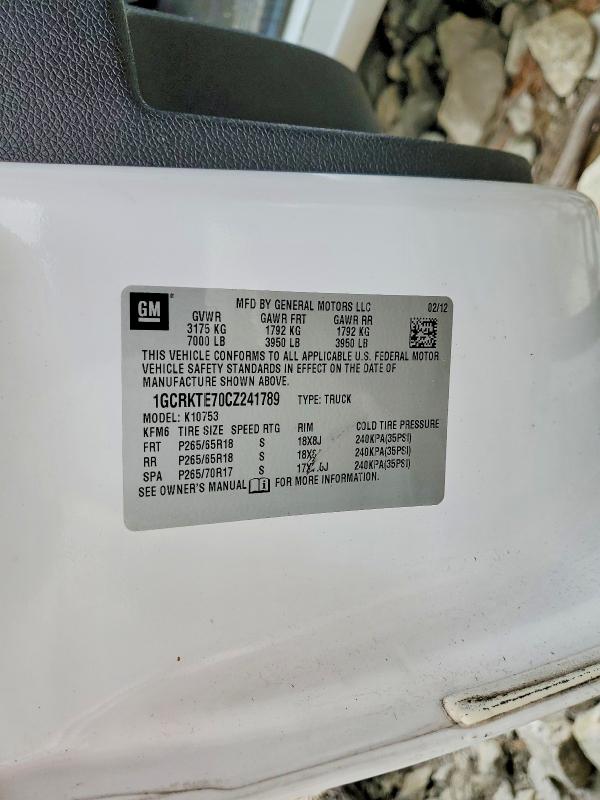 Aukcja sprzedaży 2012 Chevrolet Silverado, vin: 1GCRKTE70CZ241789, numer aukcji: 45992176