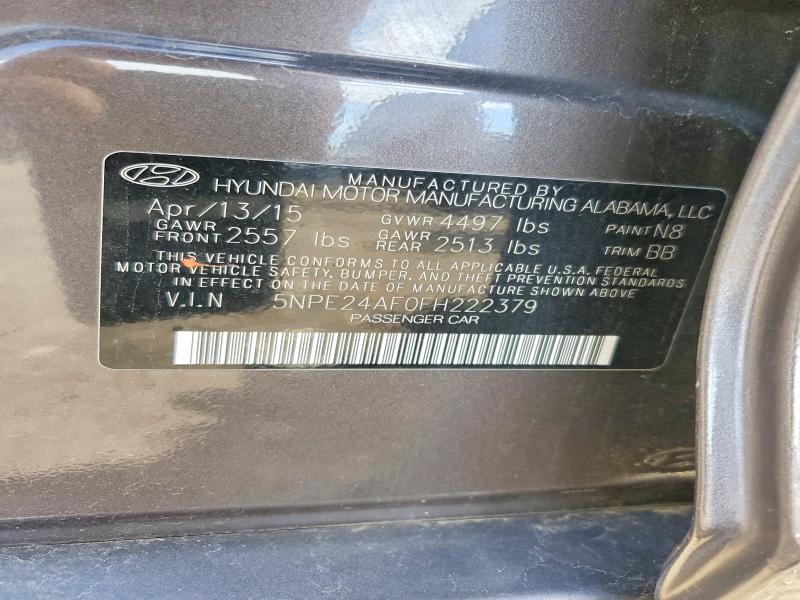 Продаж на аукціоні авто 2015 Hyundai Sonata, vin: 5NPE24AF0FH222379, номер лоту: 46106686