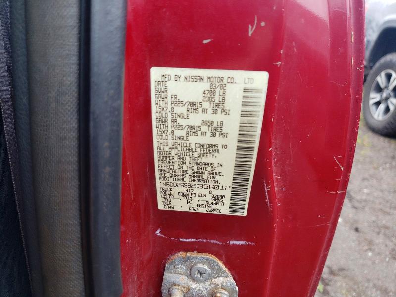 Aukcja sprzedaży 2002 Nissan Frontier, vin: 1N6DD26S82C356012, numer aukcji: 47979476