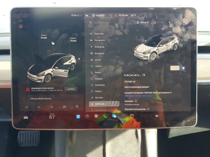 2022 Tesla Model 3 მანქანა იყიდება აუქციონზე, vin: 5YJ3E1EA8NF369297, აუქციონის ნომერი: 46917766