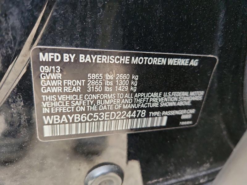 46615056 :رقم المزاد ، WBAYB6C53ED224478 vin ، 2014 Bmw 750 مزاد بيع
