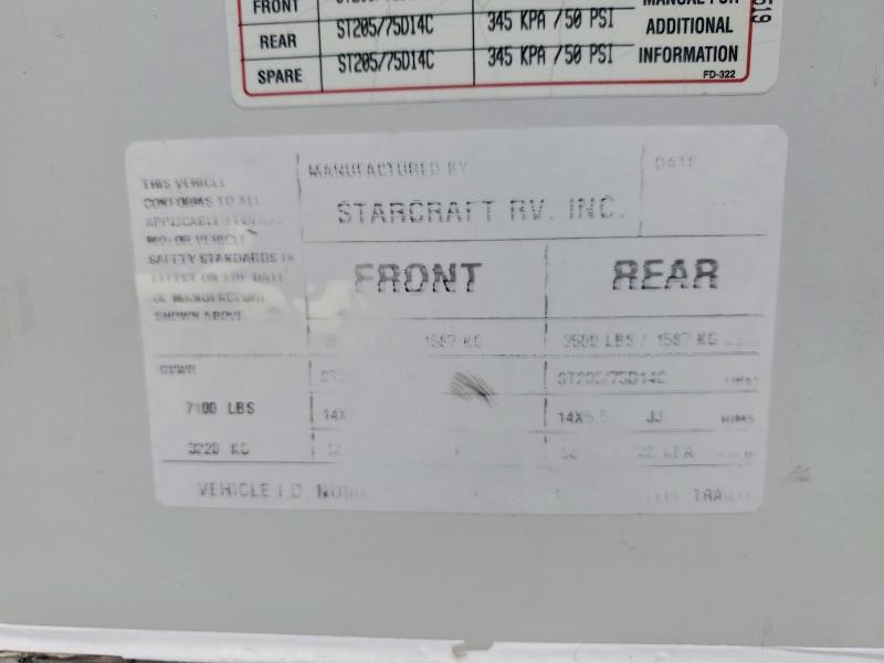 78082355 :رقم المزاد ، 1SABS02RX71CM2519 vin ، 2007 Starcraft Trailers مزاد بيع