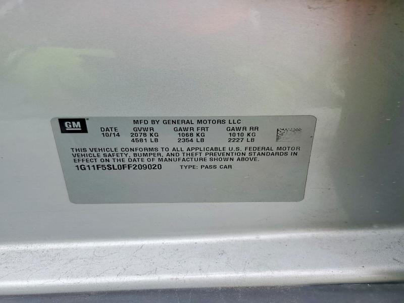 Продаж на аукціоні авто 2015 Chevrolet Malibu, vin: 1G11F5SL0FF209020, номер лоту: 46517406