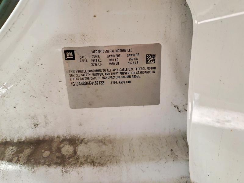 2014 Chevrolet Sonic მანქანა იყიდება აუქციონზე, vin: 1G1JA6SG6E4167132, აუქციონის ნომერი: 79320505