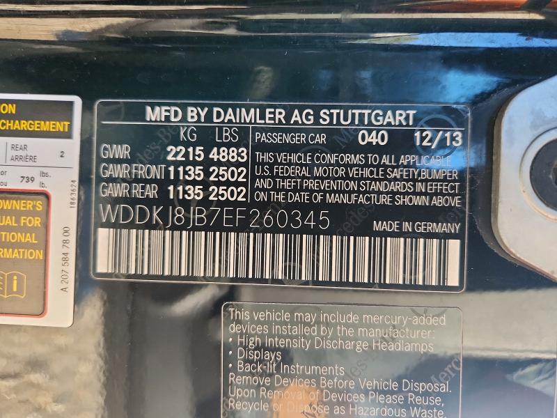 Aukcja sprzedaży 2014 Mercedes-benz E, vin: WDDKJ8JB7EF260345, numer aukcji: 46462316