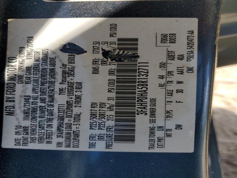 Aukcja sprzedaży 2011 Ford Fusion, vin: 3FAHP0HA5BR132711, numer aukcji: 47704776