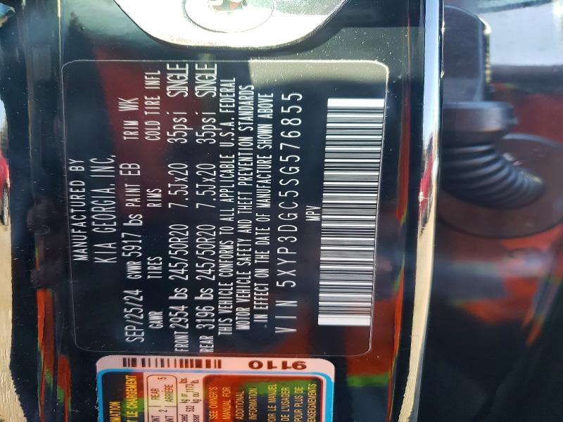 Aukcja sprzedaży 2025 Kia Telluride, vin: 5XYP3DGC5SG576855, numer aukcji: 46910666
