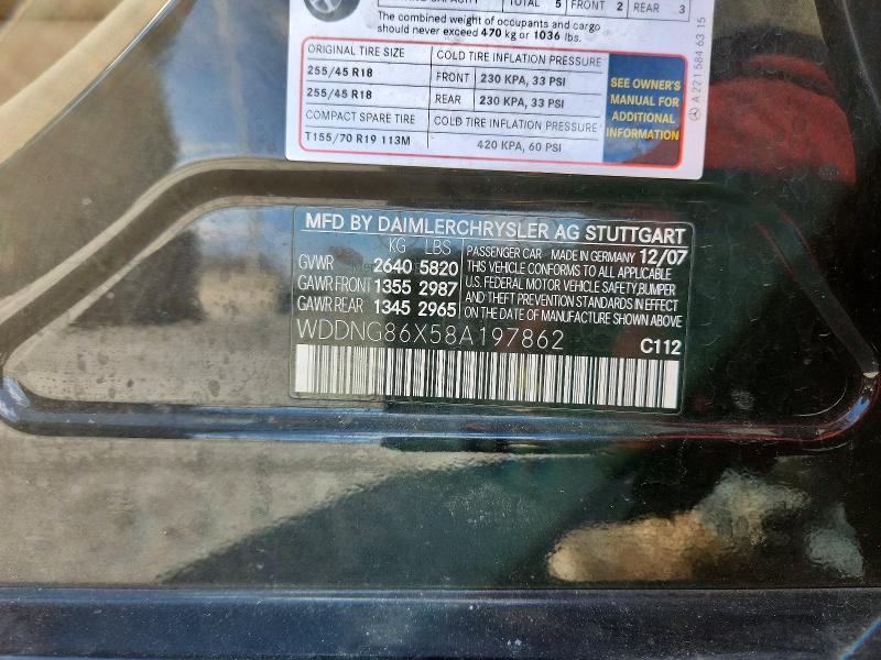 Продажа на аукционе авто 2008 Mercedes-benz S, vin: WDDNG86X58A197862, номер лота: 46284786