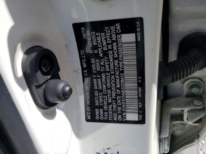 Продажа на аукционе авто 2018 Honda Civic, vin: SHHFK7H48JU238412, номер лота: 47975186