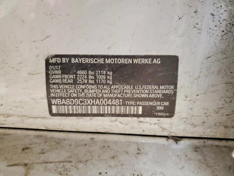 Продажа на аукционе авто 2017 Bmw 330, vin: WBA8D9C3XHA004481, номер лота: 79100685