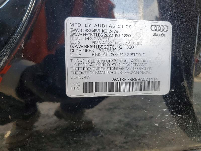 Продажа на аукционе авто 2009 Audi Q5, vin: WA1KK78R99A021414, номер лота: 47828616