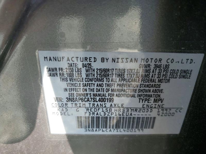 Aukcja sprzedaży 2025 Nissan Kicks, vin: 3N8AP6CA7SL400199, numer aukcji: 41614536