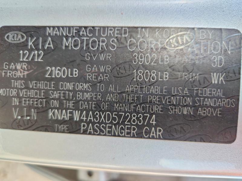 Aukcja sprzedaży 2013 Kia Forte, vin: KNAFW4A3XD5728374, numer aukcji: 47612176