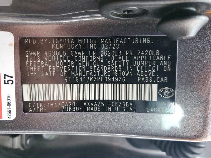Aukcja sprzedaży 2023 Toyota Camry, vin: 4T1G11BK7PU091976, numer aukcji: 47972116