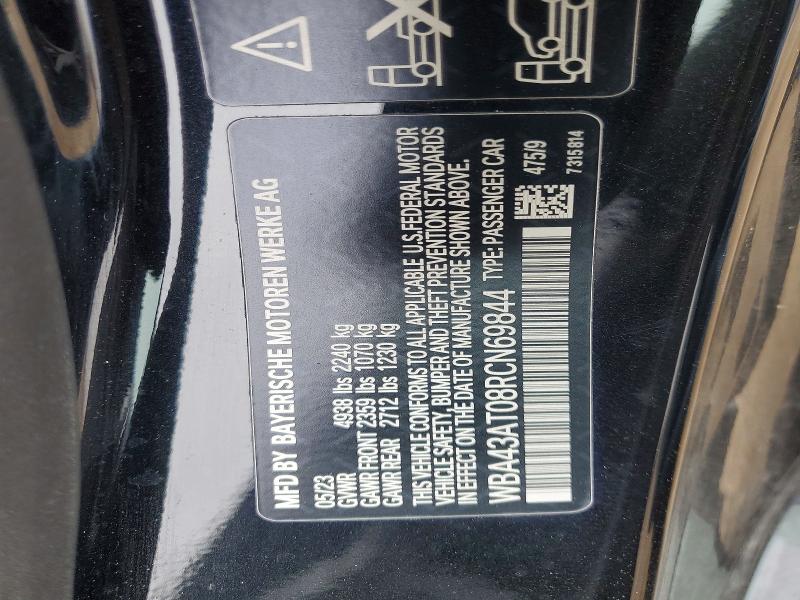 Продажа на аукционе авто 2024 Bmw 430xi, vin: WBA43AT08RCN69844, номер лота: 46113976