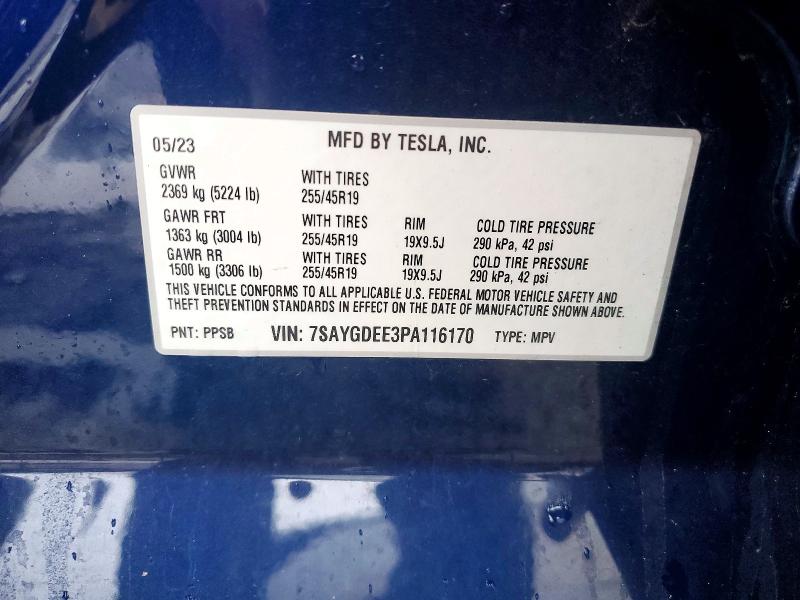 Продажа на аукционе авто 2023 Tesla Model Y, vin: 7SAYGDEE3PA116170, номер лота: 77315045