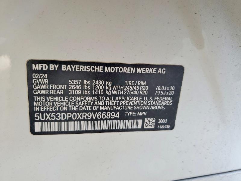 Aukcja sprzedaży 2024 Bmw X3, vin: 5UX53DP0XR9V66894, numer aukcji: 47577216