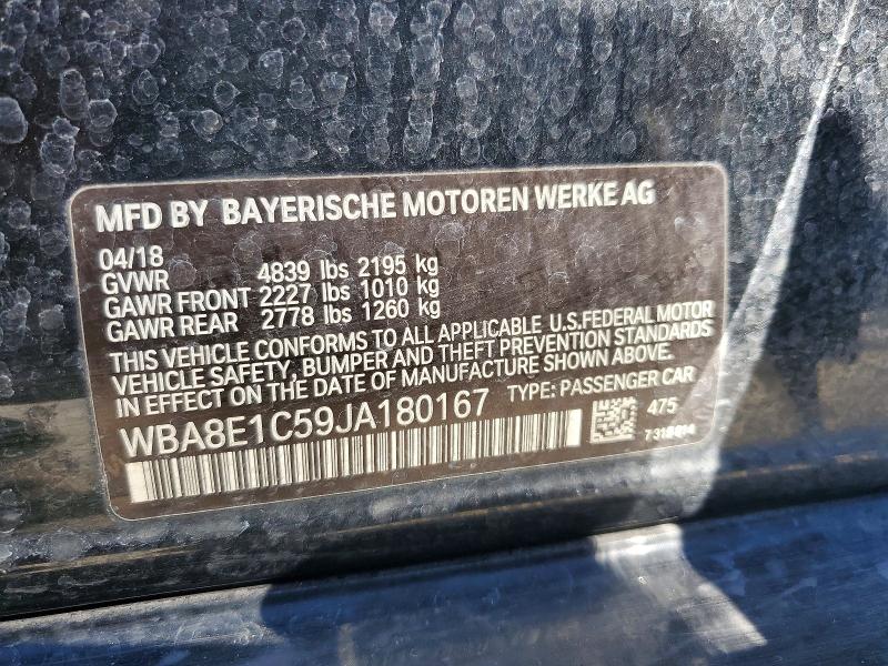 Aukcja sprzedaży 2018 Bmw 330e, vin: WBA8E1C59JA180167, numer aukcji: 46953176