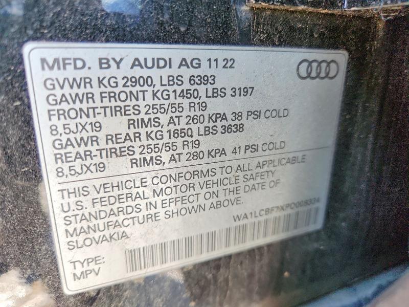 41717576 :رقم المزاد ، WA1LCBF7XPD008334 vin ، 2023 Audi Q7 مزاد بيع