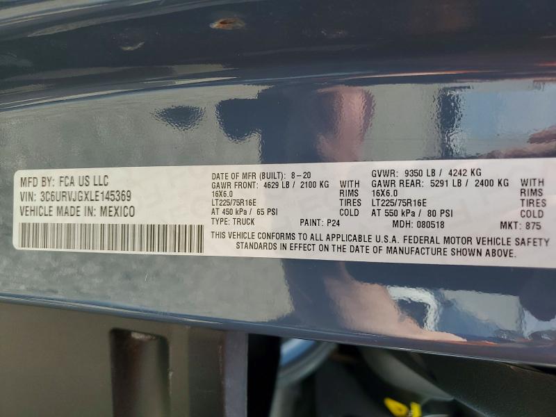 Продаж на аукціоні авто 2020 Ram Promaster 1500, vin: 3C6URVJGXLE145369, номер лоту: 52105156
