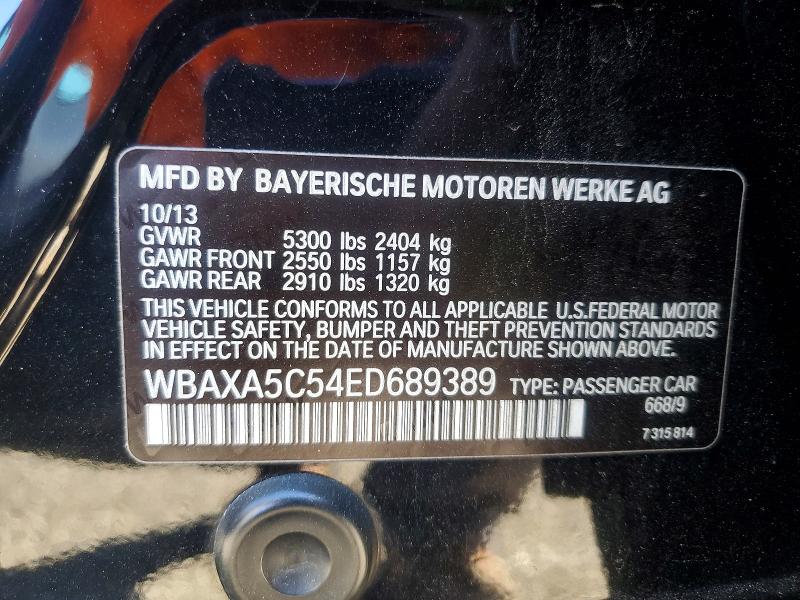 46000906 :رقم المزاد ، WBAXA5C54ED689389 vin ، 2014 Bmw 535 مزاد بيع