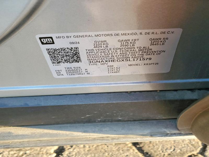 47835306 :رقم المزاد ، 3GNAXHEGXSL171579 vin ، 2025 Chevrolet Equinox مزاد بيع