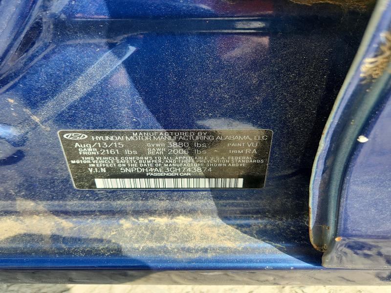 Продаж на аукціоні авто 2016 Hyundai Elantra, vin: 5NPDH4AE3GH743874, номер лоту: 47786616
