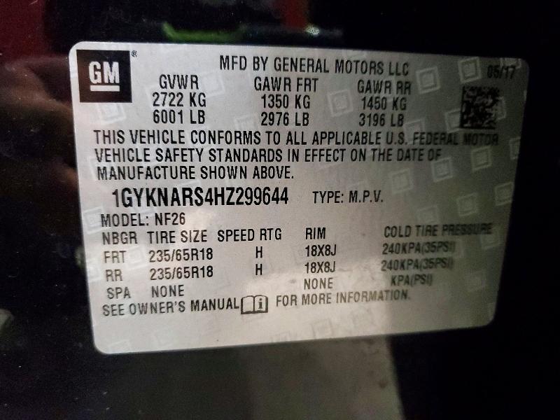 2017 Cadillac Xt5 მანქანა იყიდება აუქციონზე, vin: 1GYKNARS4HZ299644, აუქციონის ნომერი: 79912445