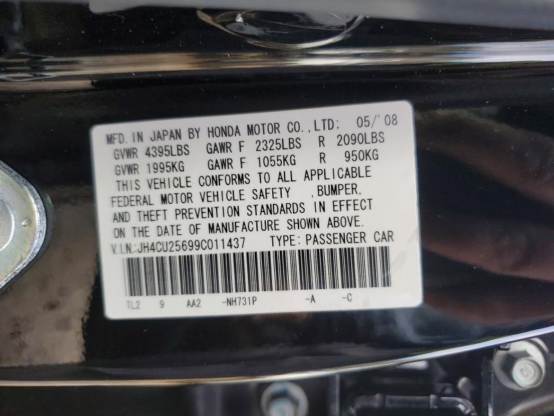 2009 Acura Tsx მანქანა იყიდება აუქციონზე, vin: JH4CU25699C011437, აუქციონის ნომერი: 46427566