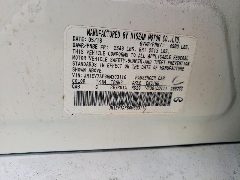 Aukcja sprzedaży 2016 Infiniti Q50, vin: JN1EV7AP6GM303110, numer aukcji: 79450335