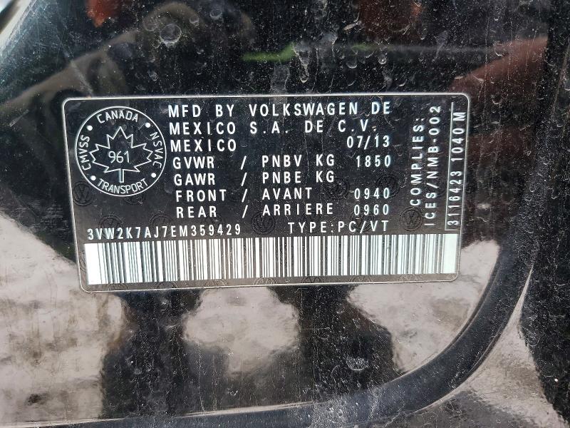 79596965 :رقم المزاد ، 3VW2K7AJ7EM359429 vin ، 2014 Volkswagen Jetta مزاد بيع